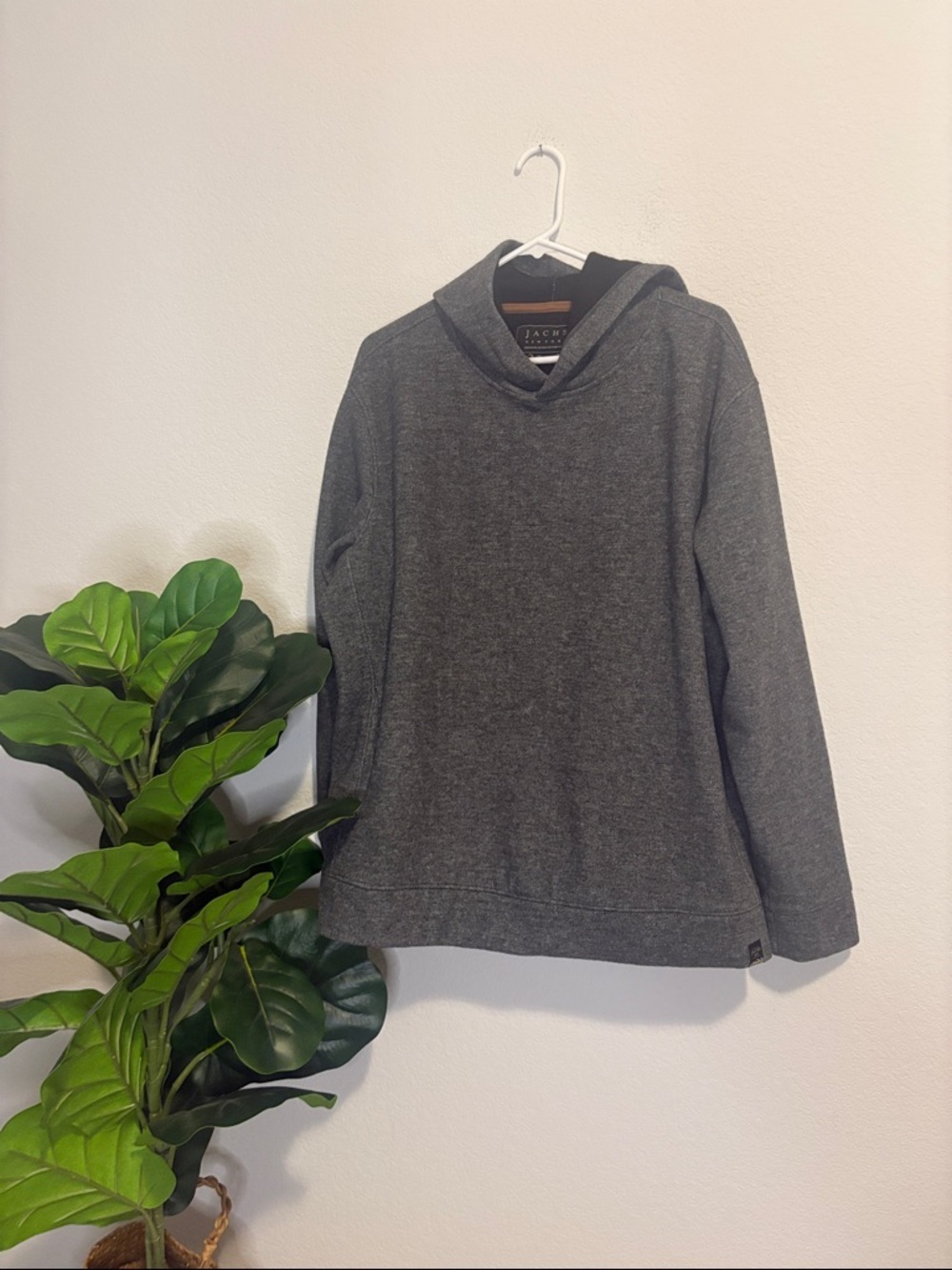 Jachs New York Charcoal gray wool blend  hoodie Large